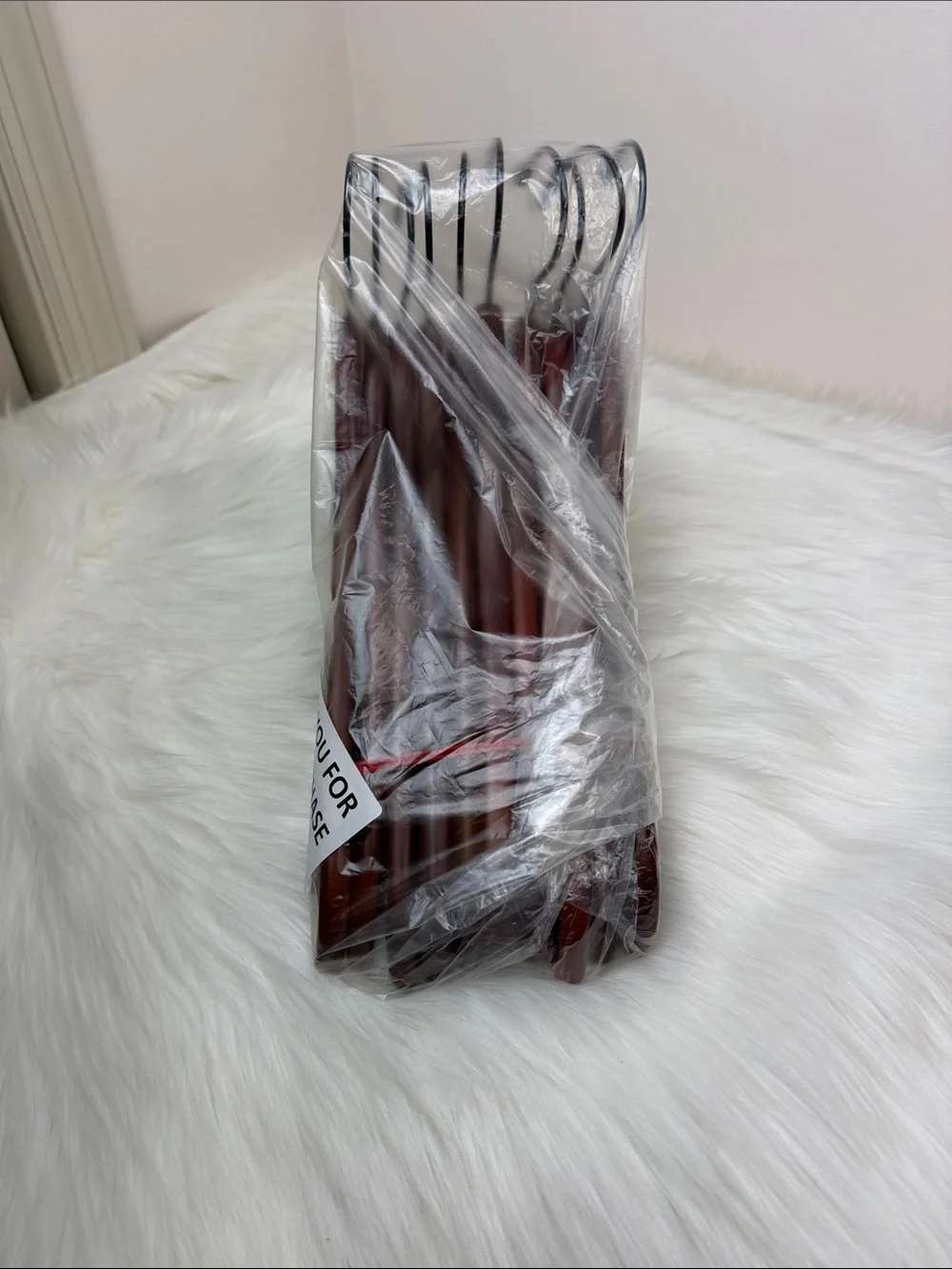 Brookstone Premium Wooden Suit Hangers in Mahogany  - Set of 10